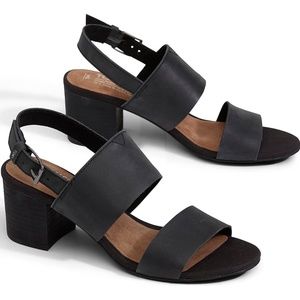 Black Leather Women's Poppy Sandals